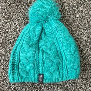 The North Face Turquoise Cable Knit Beanie